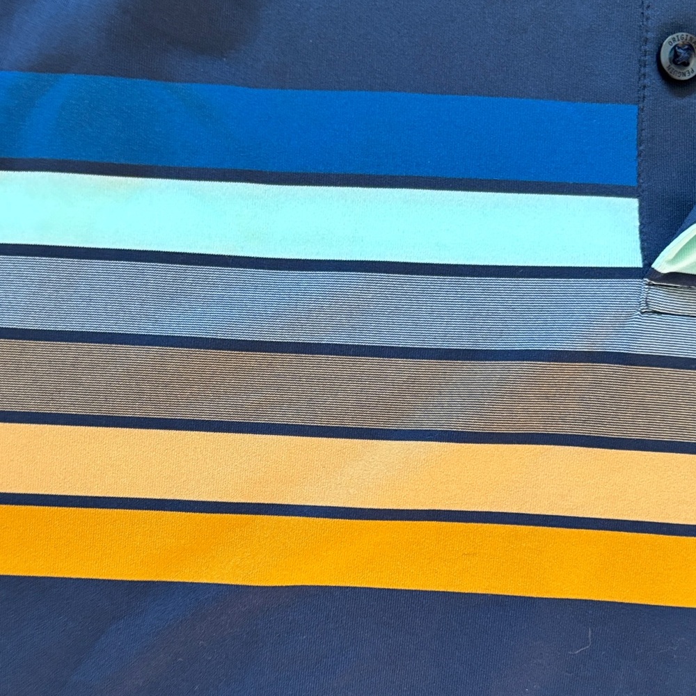 Original Penguin Navy Polo with Multicolor Stripes - Picture 4 of 7